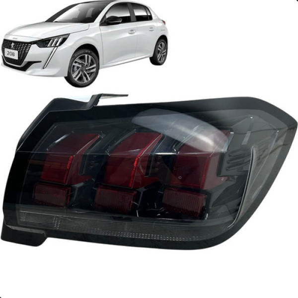 Lanterna Traseira Direita Peugeot 208 2020 A 2023  Direito/passageiro Vermelho