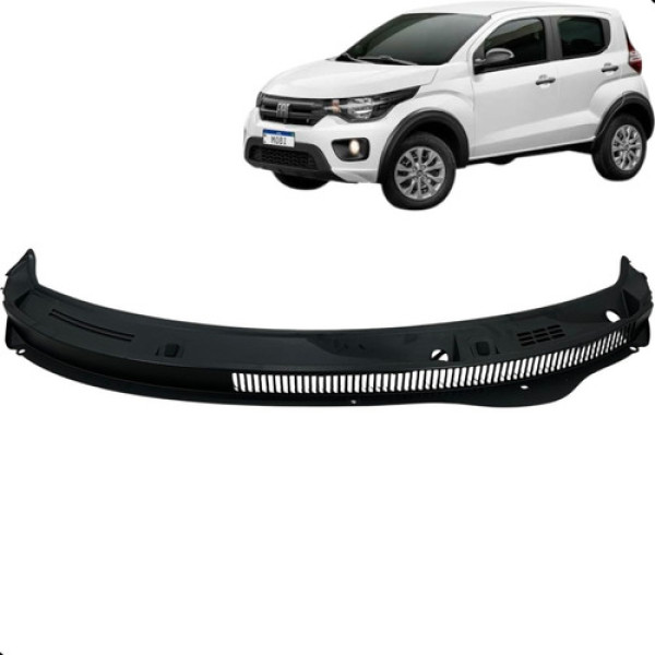 Grade Churrasqueira Parabrisa Dianteiro Mobi 2018 A 2022 Preto Fosco Fosco