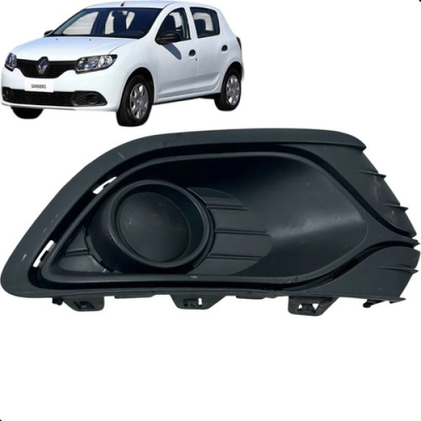 Moldura Farol Milha Direito Sandero Logan 2015 A 2018  Preto Esquerdo