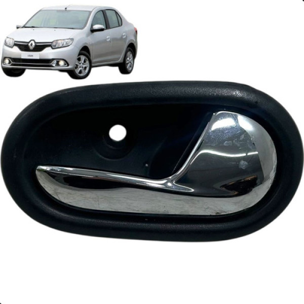 Maçaneta Interna Traseira Direita Logan 1.6 2015 A 2017  - Preta - Traseira