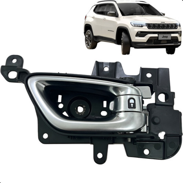 Maçaneta Interna Traseira Direita Compass 2.0 2022 Preto Traseira