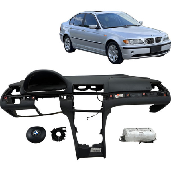 Kit Airbag Bmw 325i E46 2000 2001 2002 2003 Original Preto