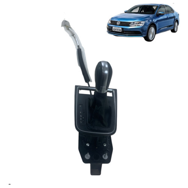 Manopla Trambulador Cambio Marcha Jetta 1.4 2014 2017  Preto Lisa
