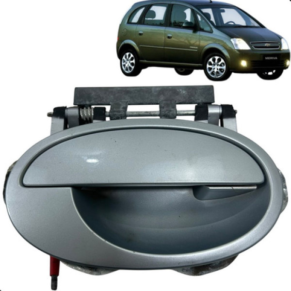 Maçaneta Porta Meriva 2009 2010 2011 Traseira Esquerda  Prateado Traseira