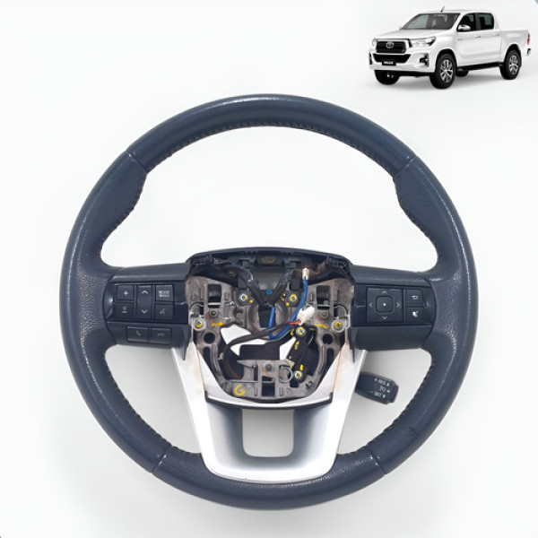 Volante Direção Toyota Hilux Srv 2016 A 2023 C/comando Preto