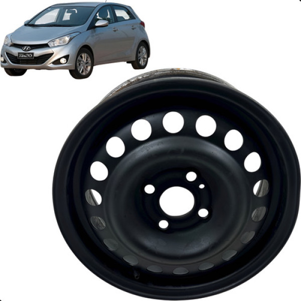 Roda De Ferro Avulsa Aro 14 Hyundai Hb20 1.0 2013 A 2019 Preto