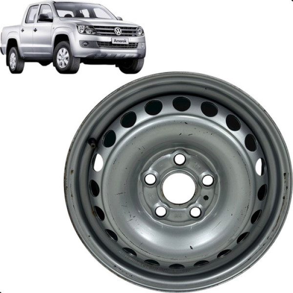 Roda Ferro Aro 16 Avulsa Amarok 2012 A 2018 Original Prateado