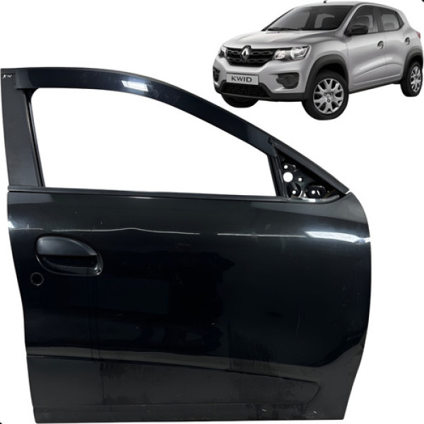 Porta Dianteira Direita Renault Kwid 2018 2019 2020 2021 Preto Direta Dianteira