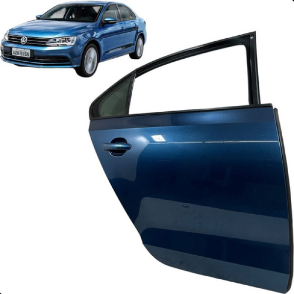 Porta Traseira Direita Jetta 2012 2013 2014 2015 2016 2018 Traseira Direita Azul-turquesa