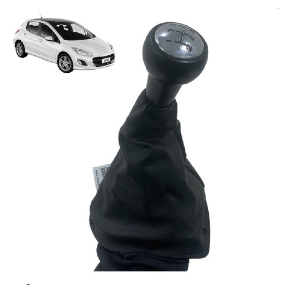 Manopla Alavanca Câmbio Peugeot 308 2011 2014 Manual  Preto