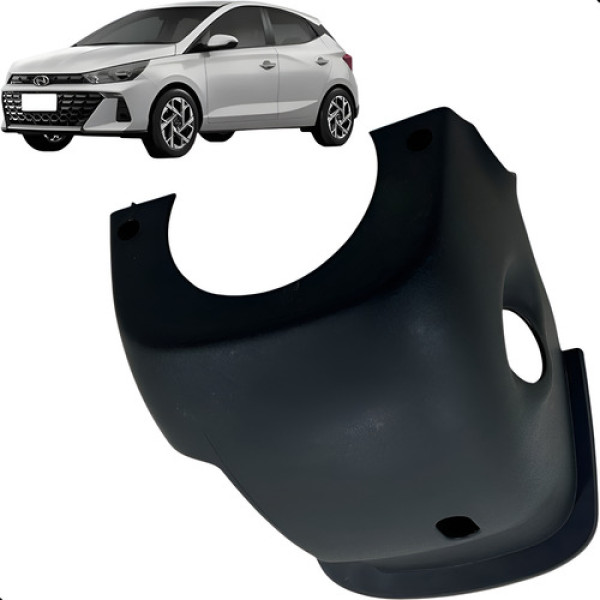 Moldura Coluna Direçao Hb20 2020 A 2025 Inferior Preto