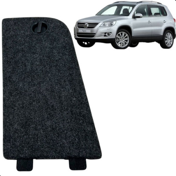 Acabamento Interno Porta Malas Lado Direito Tiguan 2010 2014 Preto Geométrico