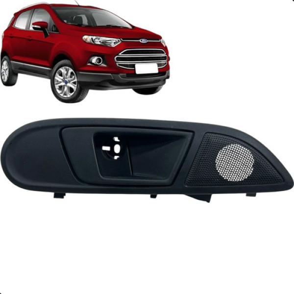 Maçaneta Porta Dianteira Direita Ecosport 2014 A 2017 Preto Dianteira