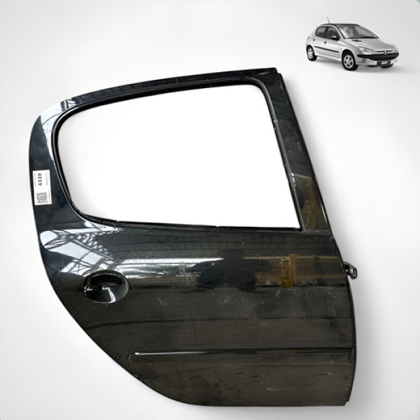 Porta Traseira Direita Peugeot 206 207 2006 2008 2009 2010  Preta Direita Traseira
