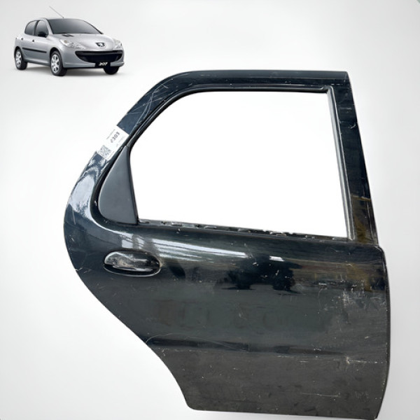 Porta Traseira Direita Peugeot 207 206 2001 A 2009 2010 2012 Traseira Direita Preta