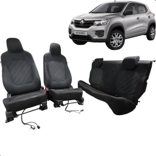 Jogo Banco Renault Kwid 1.0 2018 2019 2020 2021 Preto