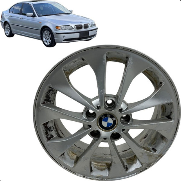 Roda Aro 17 Avulsa Bwm 320i 2000 A 2003 Furacão 5x120 Prateado