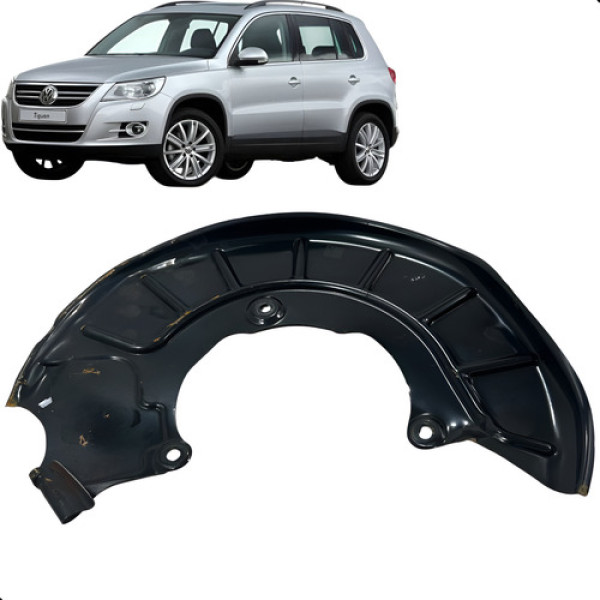 Espelho Freio Roda Dianteiro Esquerdo  Tiguan 2010 A 2014 Preto