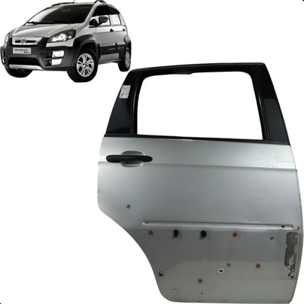 Porta Traseira Direita  Fiat Idea Adventure 2011 2012 2013 Traseira Direita Prateado