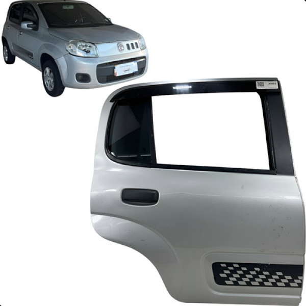 Porta Traseira Direita Uno Vivace 2010 A 2018  2019 2020 Traseira Direito Prateado