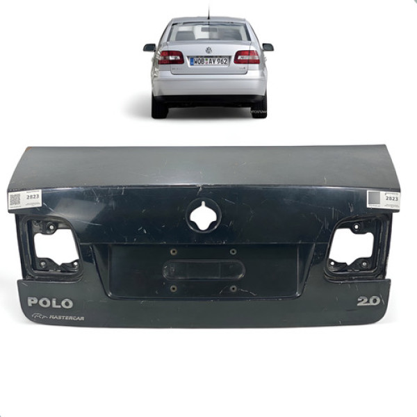 Tampa Traseira Porta Malas Volkswagen Polo Sedan 2003 A 2005 Preto