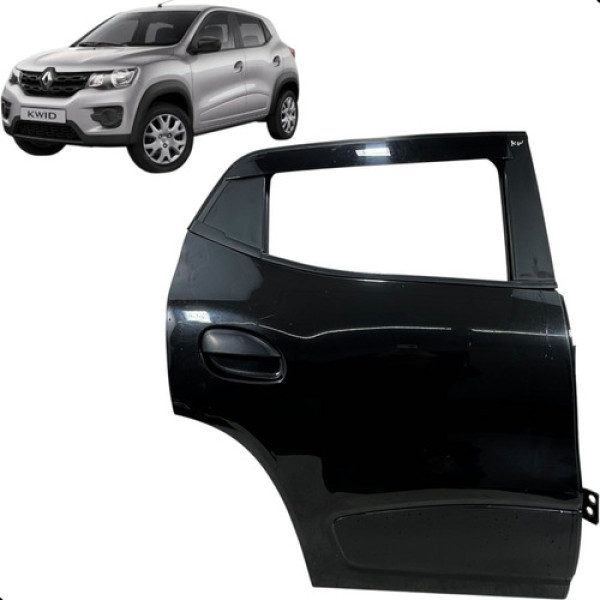 Porta Traseira Direita Renault Kwid 2018 2019 2020 2021 2024 Traseira Diretos Preto