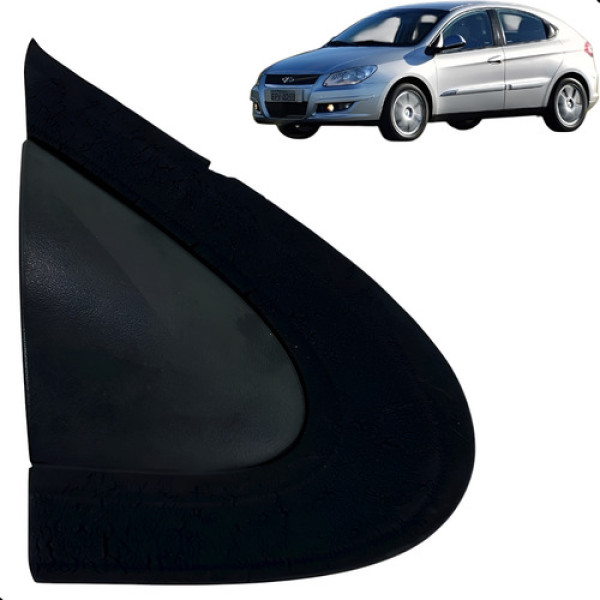 Moldura Retrovisor Dianteiro Direito Chery Cielo 1.6 2010 Preto