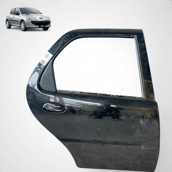 Porta Traseira Direita Peugeot 207 206 2001 A 2009 2010 2012 Traseira Direita Preta