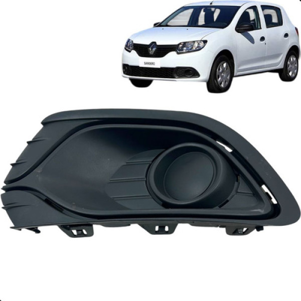 Moldura Farol Milha Esquerdo Sandero Logan 2015 A 2018  Preto Ambos Lados