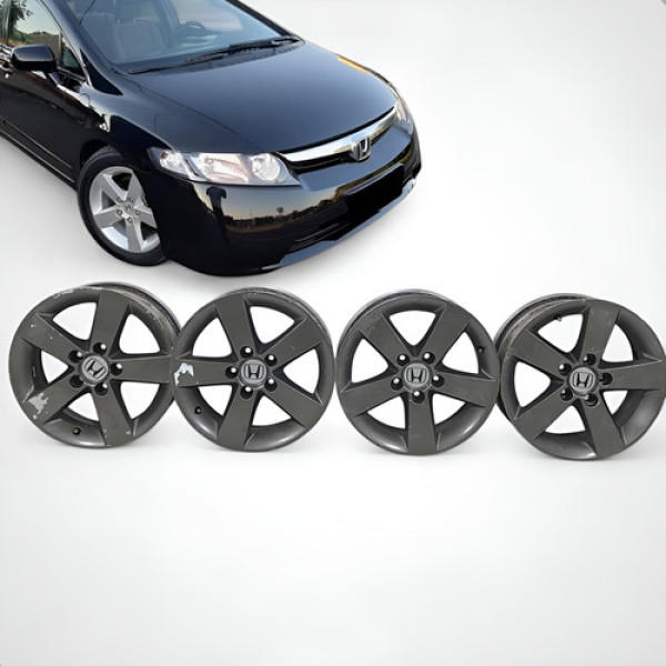 Rodas Honda Civic 2007 2008 2009 Aro 16 Original Com Pneu Cinza