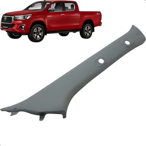 Moldura Acabamento Coluna Direita Parabrisa Hilux 2016 2022 Cinza