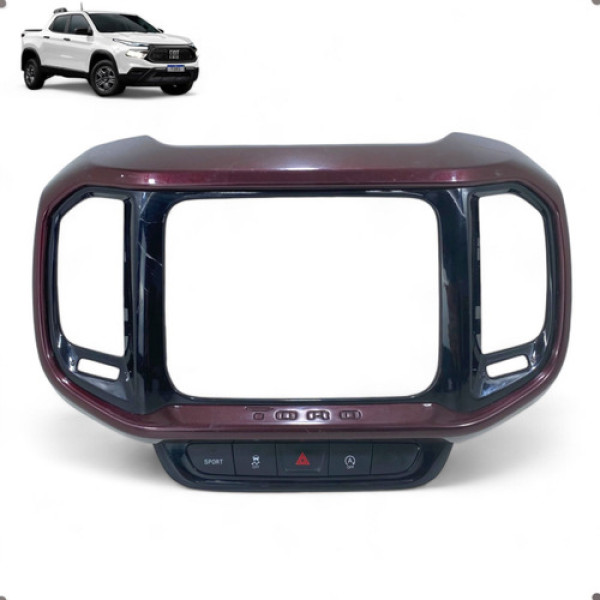Moldura Multimídia Fiat Toro 2017 2018 2019 2020 2021 Preto