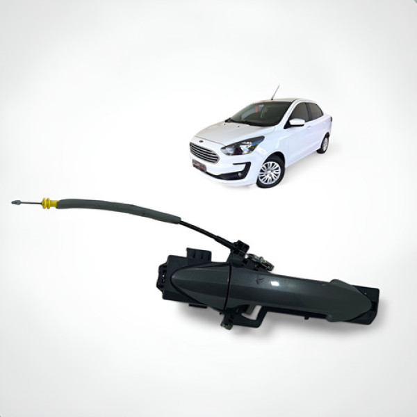 Maçaneta Externa Porta Traseira Direita Ford Ka 2015 A 2022 Preto Direita Traseira