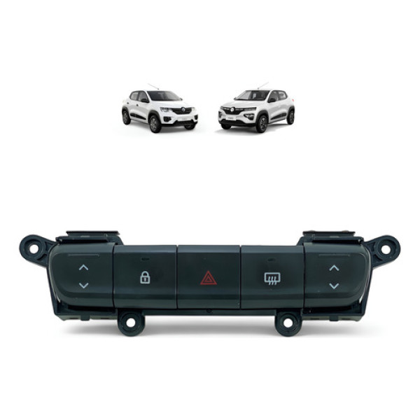 Botão Comando Alerta Vidro Kwid 2018 2019 A 2024 Preto