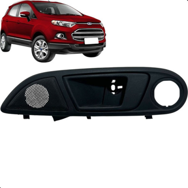 Maçaneta Porta Dianteira Esquerda Ecosport 2014 A 2017 Preto Dianteira