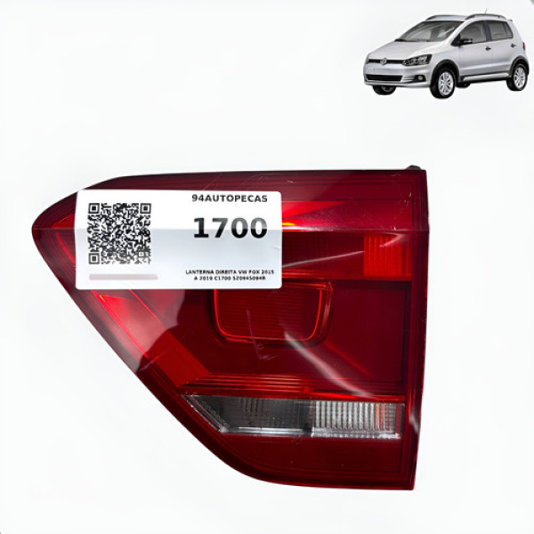 Lanterna Direita Fox 2015 2016 2017 2018 2019 Tampa Traseira Direito/passageiro Vermelha
