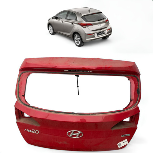 Tampa Traseira Porta Malas Hyundai Hb20 2012 A 2019 Hart Vermelho