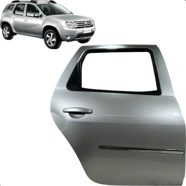 Porta Traseira Direita Duster 2012 2013 2014 2015 2016 Traseira Direita Prateado