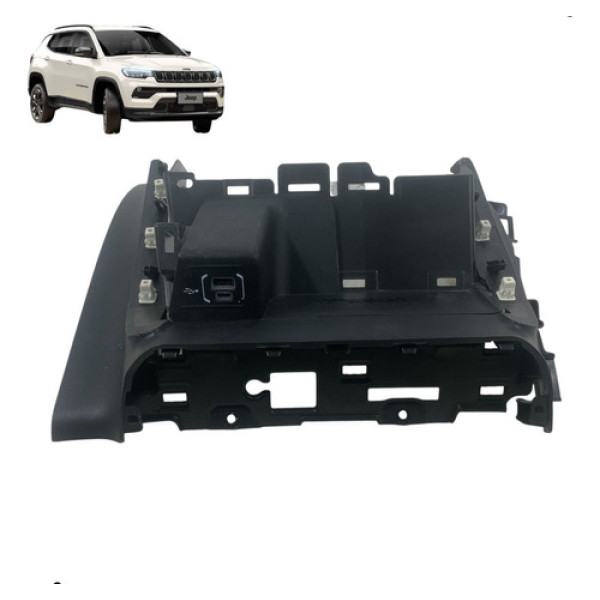 Moldura Entrada Usb Auxiliar Jeep Compass 2021 2024 