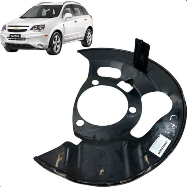 Espelho Disco Freio Dianteiro Direito Captiva 2.4 2009a2012  Preto