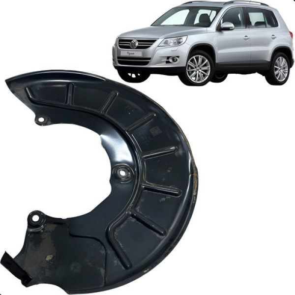 Espelho Freio Roda Diant Direito Volkswagn Tiguan 2010  2014 Preto