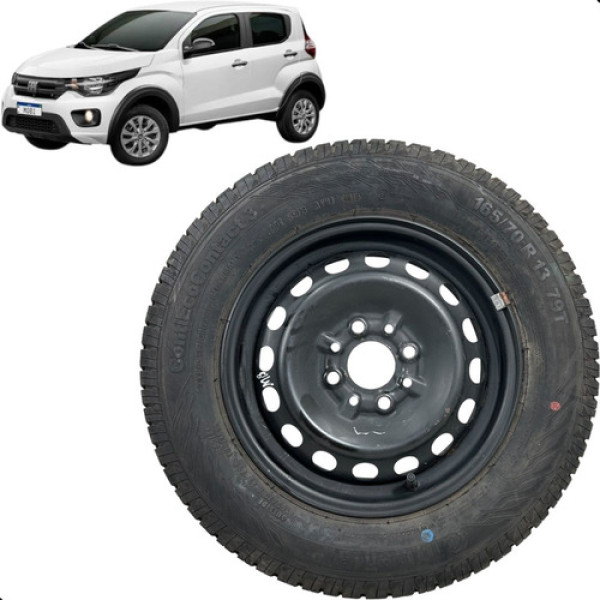 Roda Aro 13 Original Fiat Mobi 1.0 4cc 2017 2018 2019  Preto