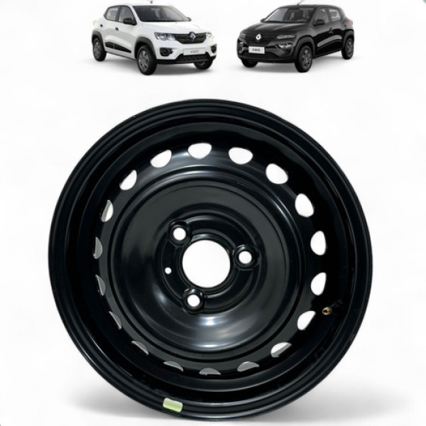 Roda Ferro Original Kwid Bolinha Aro 14 3 Furos 2018 A 2024 Preta