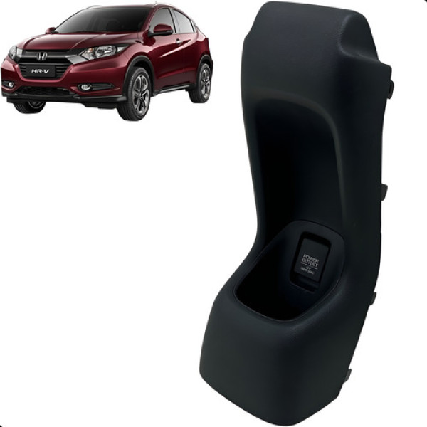 Porta Copo Tomada 12v Traseiro Honda Hrv Hr-v 2016 À 2021 Preto