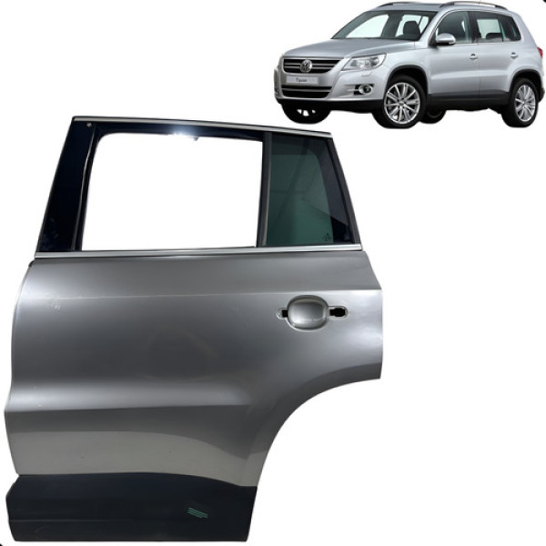 Porta Traseira Esquerda Tiguan 2009 2010 2011 2012 2013 2016 Cinza Traseira Esquerda