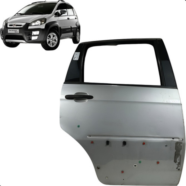Porta Traseira Direita  Fiat Idea Adventure 2011 2012 2013 Traseira Direita Prateado