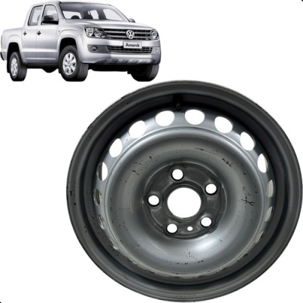 Roda Ferro Aro 16 Avulsa Amarok 2012 A 2018 Original Prateado