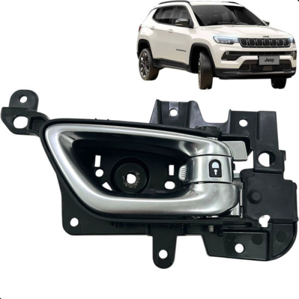 Maçaneta Interna Traseira Direita Compass 2.0 2022 Preto Traseira