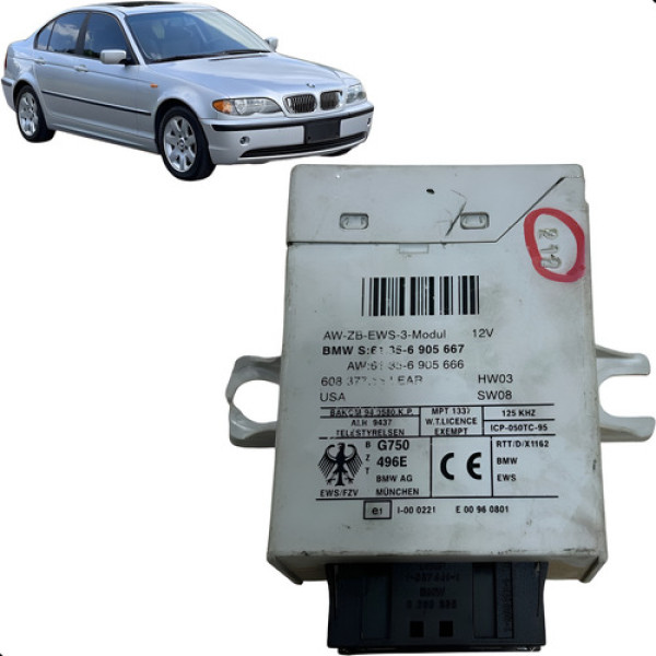 Módulo Ecu Imobilizador Bloqueio Chave Bmw 325i 2000 A 2003