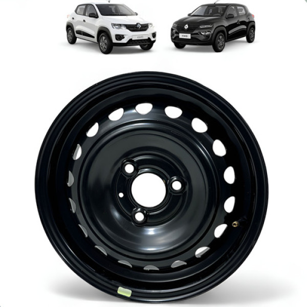 Roda Ferro Original Kwid Bolinha Aro 14 3 Furos 2018 A 2024 Preta